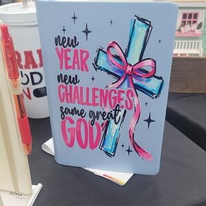Inspirational Cross Journal - Blue & Pink Cover